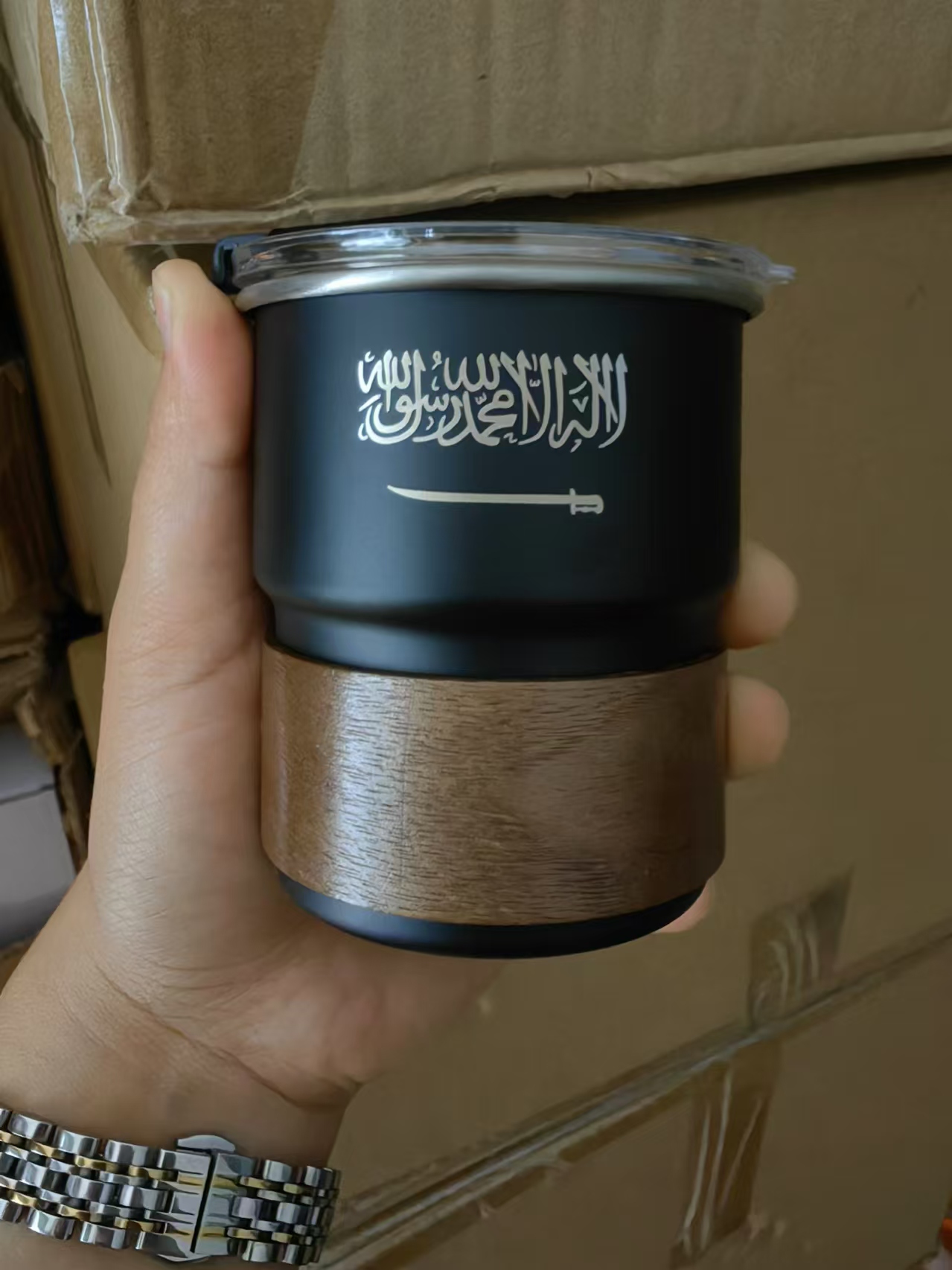 Coffee Equipment For Camping - Copo de aço inoxidável com tampa