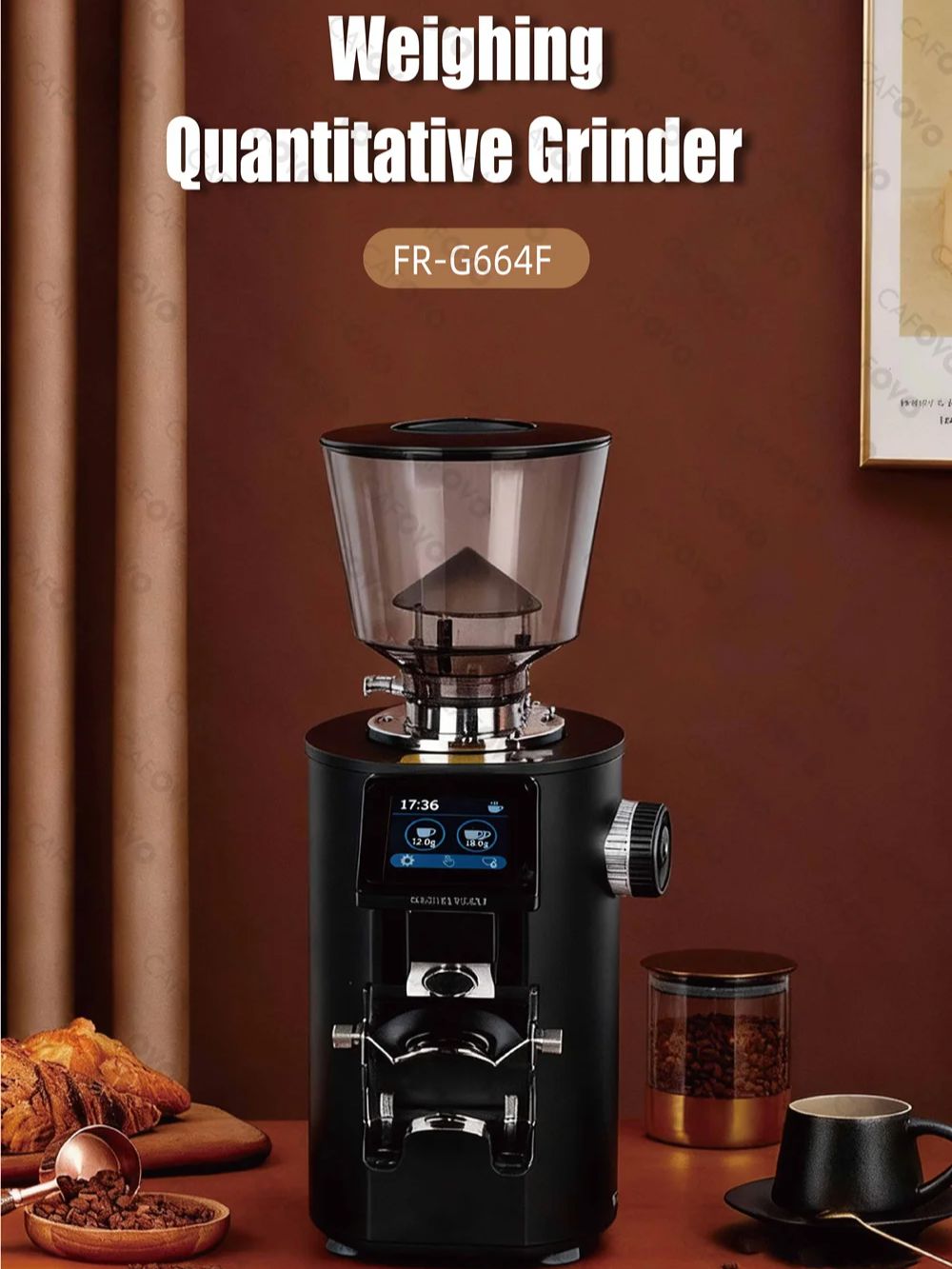 Coffee Grinder Burr Flat - CAFOVO G664F Moedor de café quantitativo